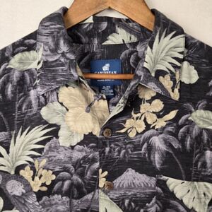 Caribbean Joe Silk Hawaiian Shirt Button Short Sleeve Men’s XLarge Parrot Island